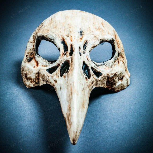 Halloween Raven Bird Realistic Skull Masquerade - Picture 9 of 10